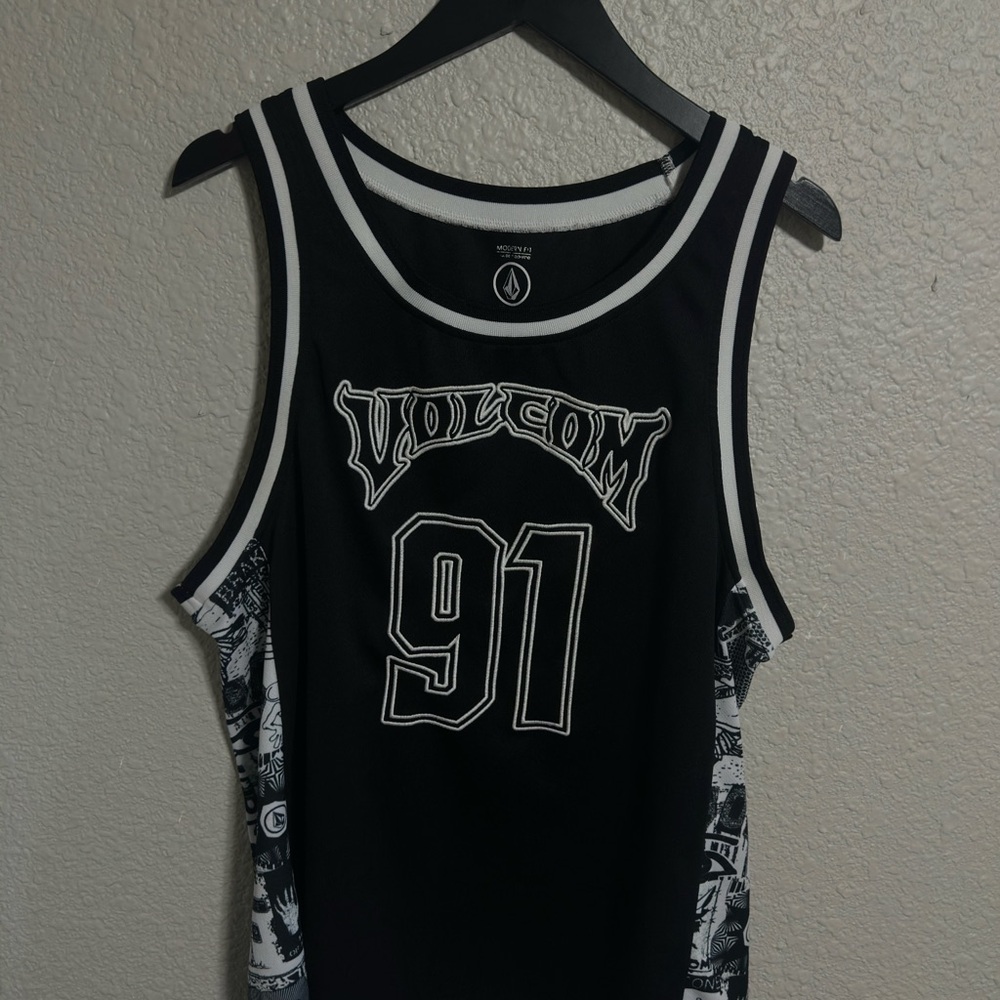 Volcom Black and White Graphic Tank